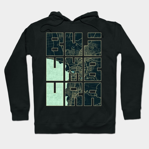 Bujumbura, Usumbura, Burundi City Map Typography - Summer Hoodie by deMAP Studio